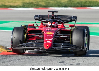 Barcelona, Spain. 23-25 February 2022. F1 Test Pre-season 2022. Charles Leclerc, Ferrari F1-75