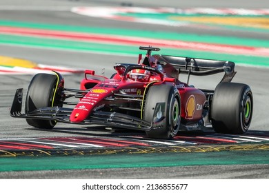 Barcelona, Spain. 23-25 February 2022. F1 Test Pre-season 2022. Charles Leclerc, Ferrari F1-75