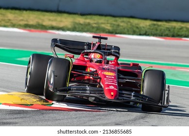 Barcelona, Spain. 23-25 February 2022. F1 Test Pre-season 2022. Charles Leclerc, Ferrari F1-75