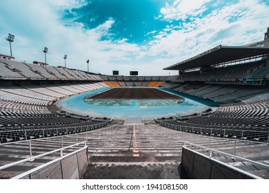 Barcelona, Spain - 6.27.2019: Olympic Stadium Estadi Olímpic Lluís Companys