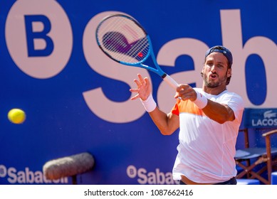 BARCELONA, SPAIN - APR 24: Feliciano Lopez Plays At The ATP Barcelona Open Banc Sabadell Conde De Godo Tournament On April 24, 2018 In Barcelona, Spain.