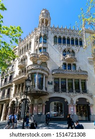 BARCELONA, SPAIN - APRIL 11, 2019.: Casa Lleo Morera Building