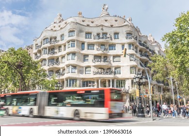 Barcelona, Spain, April 2019 - House Of Casa Mila.