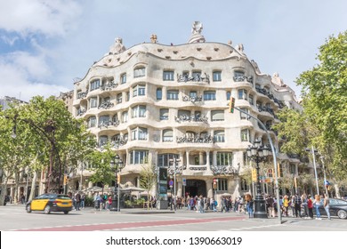 Barcelona, Spain, April 2019 - House Of Casa Mila.