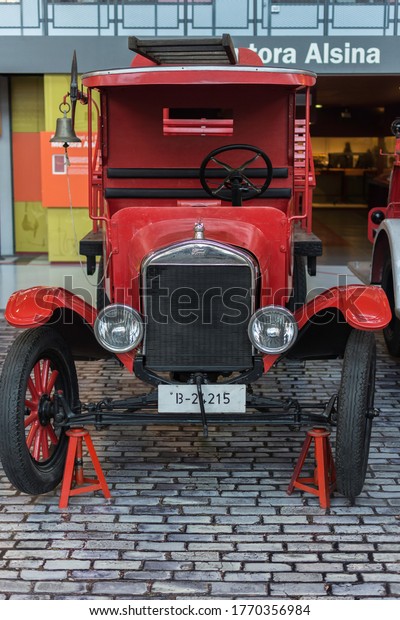 Barcelona, Spain; August 16,\
2016: Old and historic car, famous and original  Ford model T in\
the museum.