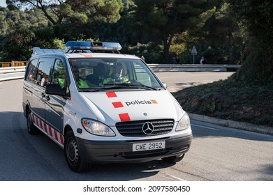 BARCELONA, SPAIN - Dec 13, 2021: Rally Hill Climb In Sant Feliu Codines, Mercedes Benz Vito