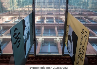 Barcelona, Spain - Dec 29th, 2019: Palace Of Catalan Music Or Palau De La Musica Catalana. Artist Billboard