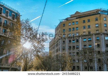 Barcelona, Spain - December 21, 2023: Streetscapes and modern architecture in Barcelona Spain
