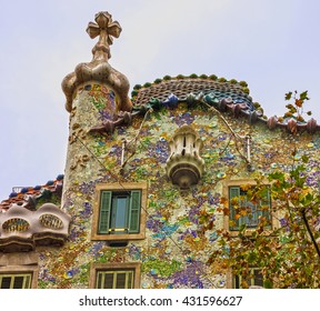 Barcelona, Spain. Famous House Casa Batllo, Gaudi