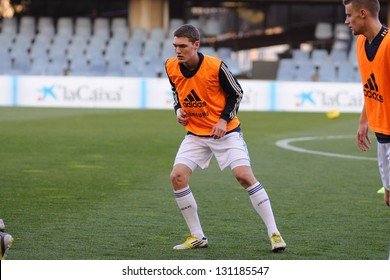 BARCELONA, SPAIN - FEB 20: Andreas Christensen  Plays With Chelsea F.C. Youth Team Against F.C. Barcelona At Mini Estadi On February 20, 2013 In Barcelona, Spain. NextGen Series.