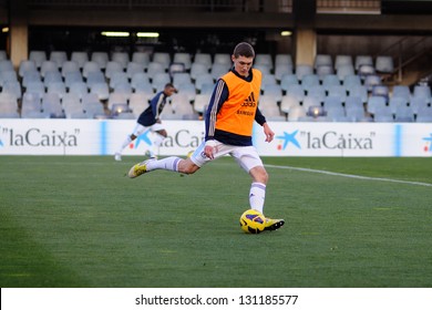 BARCELONA, SPAIN - FEB 20: Andreas Christensen Plays With Chelsea F.C. Youth Team Against F.C. Barcelona At Mini Estadi On February 20, 2013 In Barcelona, Spain. NextGen Series.