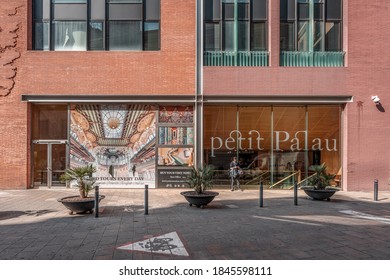 Barcelona, Spain - Feb 24, 2020:facade of new extension of Catalonia Music Hall