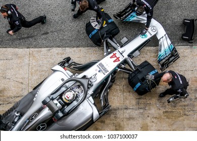 Barcelona, Spain. February 26/March 1, 2018. F1 Test For Season 2018. Lewis Hamilton, Mercedes.