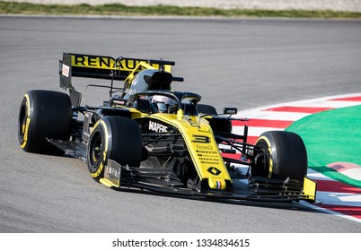 BARCELONA, SPAIN FEBRUARY 28, 2019: Daniel Ricciardo During Formula One Test Days At Circuit Of Barcelona-Catalunya.