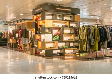 BARCELONA, SPAIN - JANUARY 02, 2018: Clothing Store In Mall  El Corte Ingles