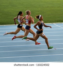 BARCELONA, SPAIN - JULY 13: Athletes In The 400 Meters Hurdles On The 2012 IAAF World Junior Athletics Championships On July 13, 2012 In Barcelona, Spain