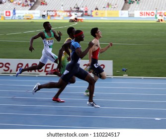 BARCELONA, SPAIN - JULY 13: Athletes In The 400 Meters Hurdles Final On The 2012 IAAF World Junior Athletics Championships On July 13, 2012 In Barcelona, Spain