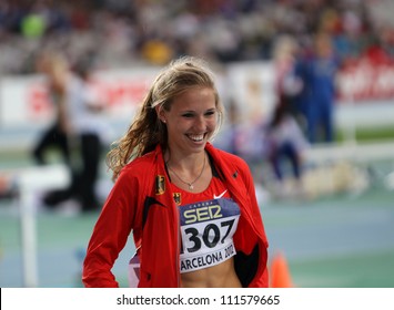 BARCELONA, SPAIN - JULY 15: High Jumper Alexandra Plaza From Germany On The 2012 IAAF World Junior Athletics Championships On July 15, 2012 In Barcelona, Spain.