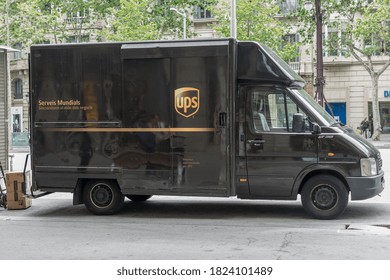 Barcelona, Spain; July 6, 2018: Delivery Work Van Parked In The Street. Volkswagen LT35