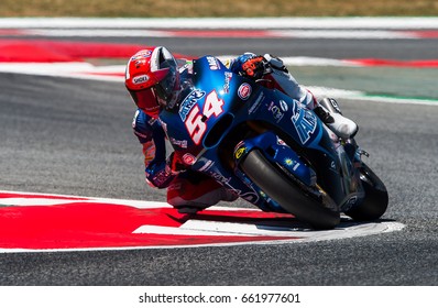 BARCELONA, SPAIN  JUNE 11, 2017: Mattia Pasini Of Moto 2 During GP Monster Energy Of Catalunya Of MotoGP At Circuit Of Barcelona-Catalunya.