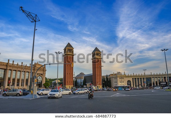 Barcelona Spain June 2017 Venetian Towers Stock Photo Edit Now