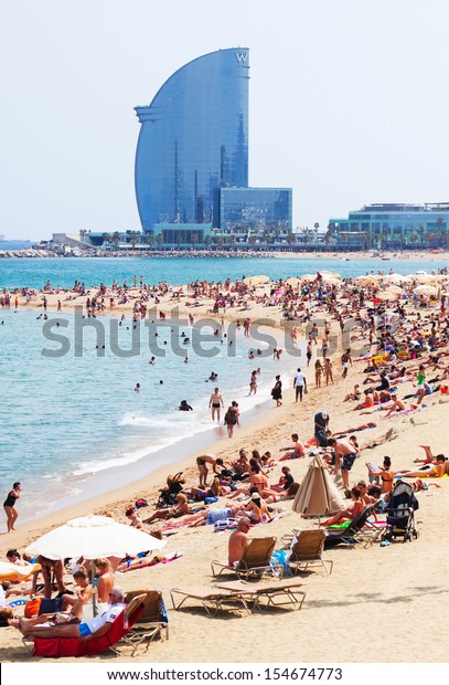 Barcelona Spain June 28 Barceloneta Beach Stock Photo Edit