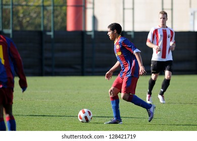 BARCELONA, SPAIN - MAR 12: Carlos Julio Martinez Plays With F.C Barcelona Youth Team Against L'Hospitalet On March 12, 2011 In Barcelona, Spain.