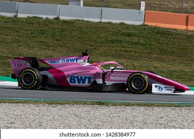 Barcelona, Spain -  Mar 5h, 2019 - Tatiana Calderon From Columbia With 18 BWT Arden On Track At Fia Formula 2 Test At Circuit De Catalunya.