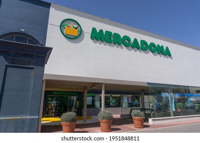 BARCELONA, SPAIN - MARCH 30, 2021: Image of the MERCADONA food supermarket in the PARC VALLES shopping center in the city of TERRASSA