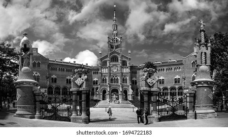 Barcelona, Spain - May 12 2014: The Modernista Sant Pau Complex Designed By Lluís Domènech I Montaner As A Garden City For Nursing The Sick.