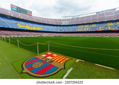 BARCELONA, SPAIN - MAY 23, 2021: View Of Empty Camp Nou, Home Stadium Of Football Club Barcelona