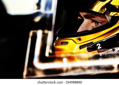 BARCELONA, SPAIN - NOVEMBER 1, 2015: Andrew Watson At International GT Open That Celebrates At Circuit De Barcelona Catalunya In Barcelona, Spain.