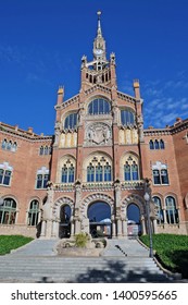 Barcelona / Spain - November 5 2017: Hospital De Sant Pau In The Neighborhood Of El Guinardó Designed By Lluís Domènech I Montaner