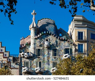Barcelona, Spain - Oct.12 2011: Casa Batllo Is A Renowned Building Located In The Centre Of Barcelona And Is One Of Antoni Gaud`s Masterpieces.