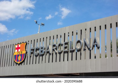 BARCELONA, SPAIN - OCTOBER 4, 2019 Camp Nou for FC Barcelona with blue sky and a few clouds