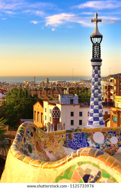 Barcelona Spain Park Guell View City Stock Photo Edit Now