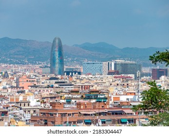 Barcelona, Spain - September 16, 2018 - City Skyline With The Torre Glòries