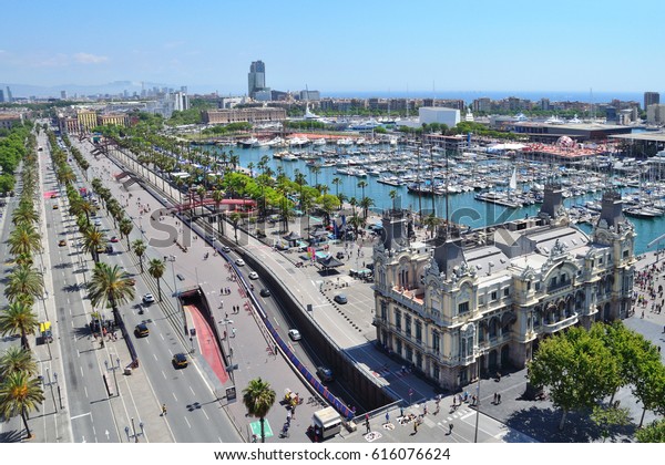 Barcelona Spain Topview City Sunny Summer Stock Photo Edit Now 616076624