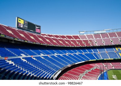 BARCELONA SPAIN:AUGUST 27 2011-Camp Nou Stadium The Home Of The Successful Football Team FC Barcelona.Currently Attempting To Be The First Team To Retain The Champions League Trophy. August 27 2011 Barcelona