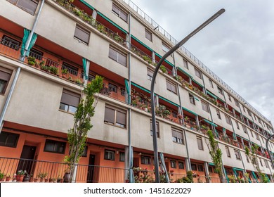 BARCELONA,SPAIN-APRIL 25,2019: Casa Bloc, Residential Building, Symbol Of Rationalist Architecture. Designed By Josep Lluís Sert , Josep Torres Clavé And Joan Baptista Subirana, All Members Of GATCPAC