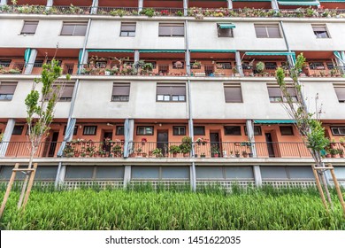 BARCELONA,SPAIN-APRIL 25,2019: Casa Bloc, Residential Building, Symbol Of Rationalist Architecture. Designed By Josep Lluís Sert , Josep Torres Clavé And Joan Baptista Subirana, All Members Of GATCPAC