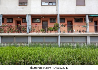 BARCELONA,SPAIN-APRIL 25,2019: Casa Bloc, Residential Building, Symbol Of Rationalist Architecture. Designed By Josep Lluís Sert , Josep Torres Clavé And Joan Baptista Subirana, All Members Of GATCPAC