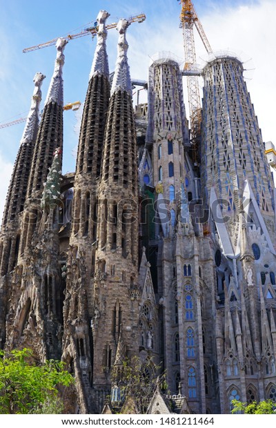 Barcelonaspainmay 19exterior Architecture Design Sagrada Familia Stock Photo Edit Now