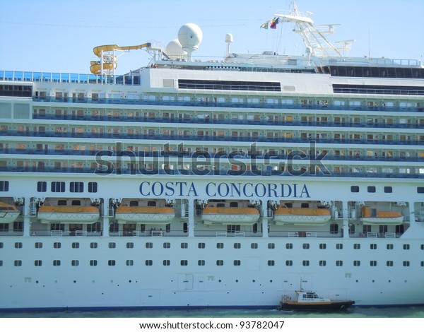 Barcelonaspainoctober 11costa Concordia Cruise Ship Few
