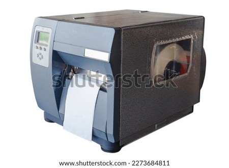 Barcode Label Printer Isolated on White Backgound. Office and Warehouse Equipment	
