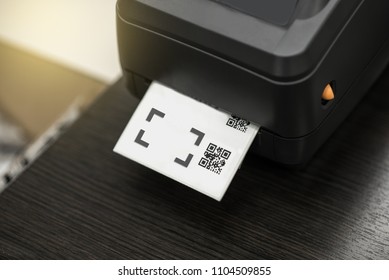 Barcode label printer. Printing Barcode