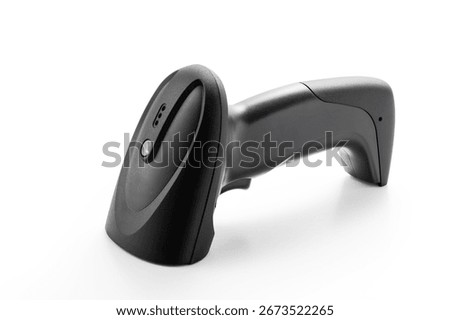 Barcode reader qr code wireless handheld barcode scanner with docking station isolated on white background
