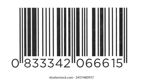Barcode scratched, line bar stickers icon isolated on white, clipping path	