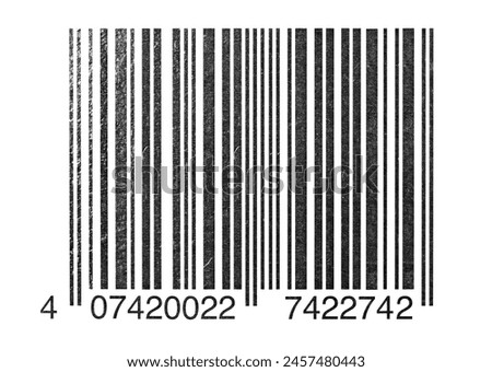 
Barcode scratched, product code icon isolated on white, clipping path	