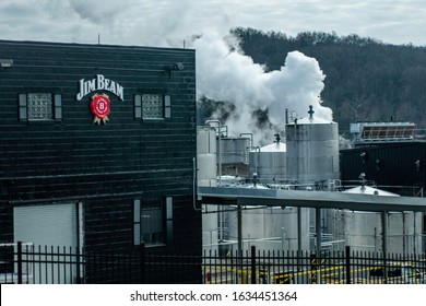 Bardstown, Kentucky - January 30, 2020: Jim Beam Kentucky Bourbon distillery production plant
